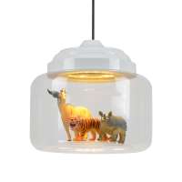 Modern glass pendant light with creative animal models for decorative dining room child room lighting